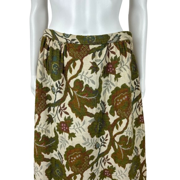 Vintage 70s Tapestry Skirt Women's Medium Floral Carpet Bagger Maxi Boho Nelly D - Picture 4 of 11